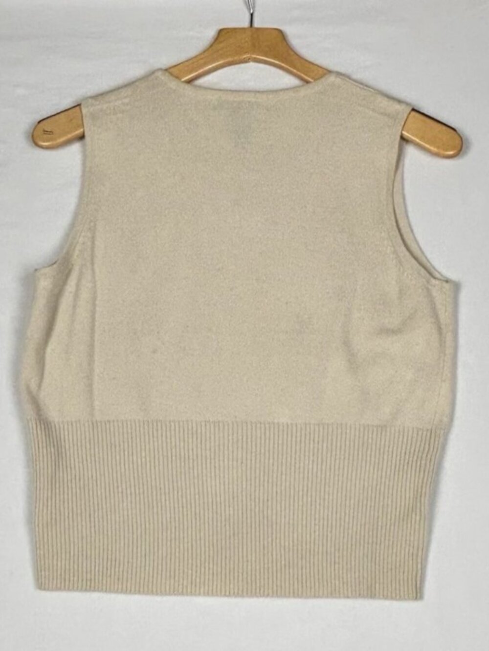 The Limited Cream Marled Beaded Tank Top Silk Cashmere Wool Whimsical Career L - Picture 7 of 10